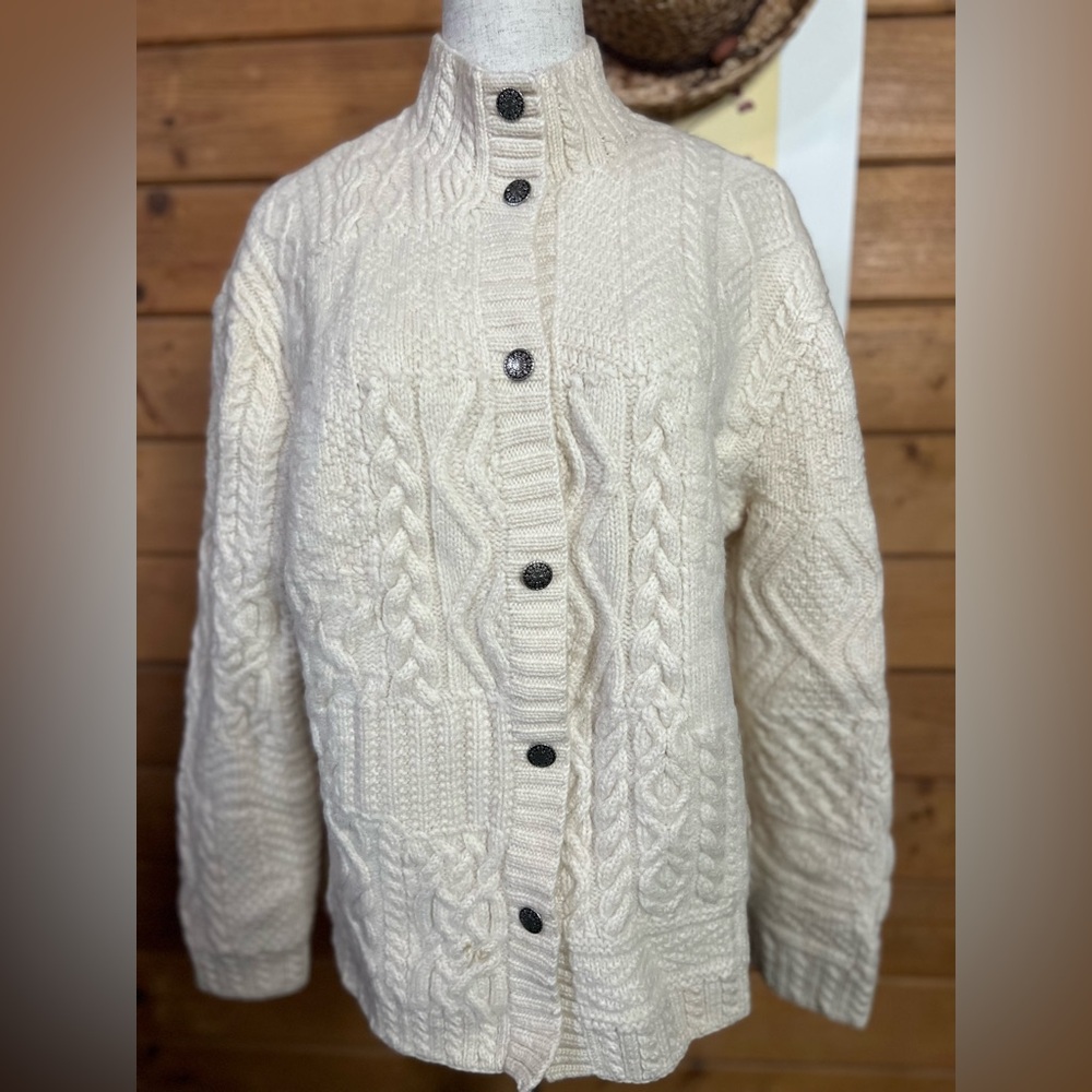 Ralph Lauren Ivory Cable Knit Cardigan - Picture 10 of 14